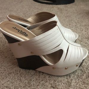 Charlotte Russe white wedge slip on size 5.5